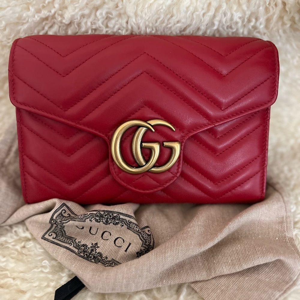 Gucci GG Marmont Matelassé wallet on chain - Picture 2 of 14